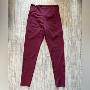 Girlfriend Collective Deep Red Leggings Size M